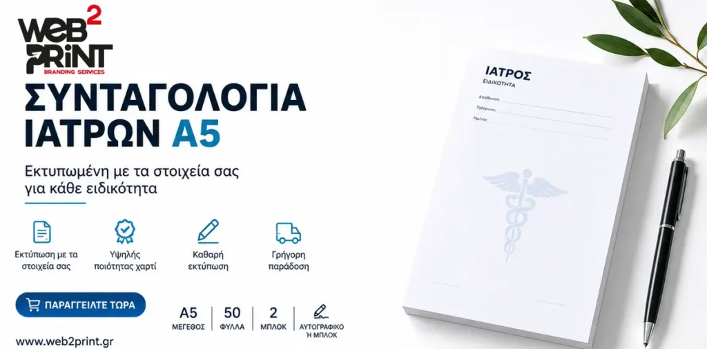 Συνταγολόγια Ιατρών Α5 Web2Print