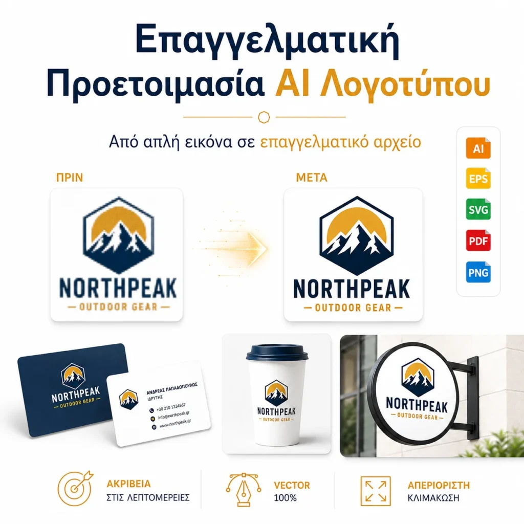Επαγγελματική γραφιστική προετοιμασία AI λογοτύπου Β